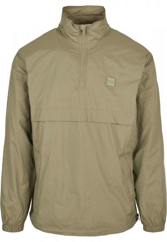 Stand Up Collar Pull Over Jacket - khaki L
