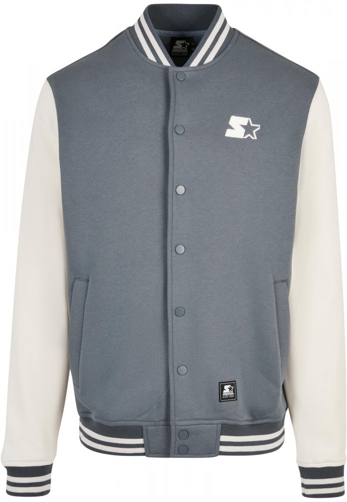 Starter College Fleece Jacket - heavymetal/palewhite XL