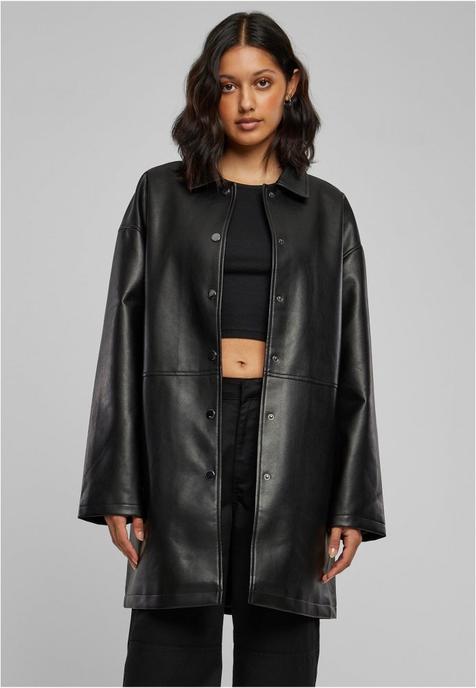 Ladies Faux Leather Coat M