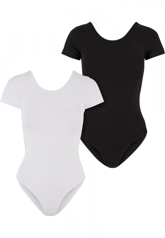 Ladies Organic Stretch Jersey Body 2-Pack - white+black 5XL