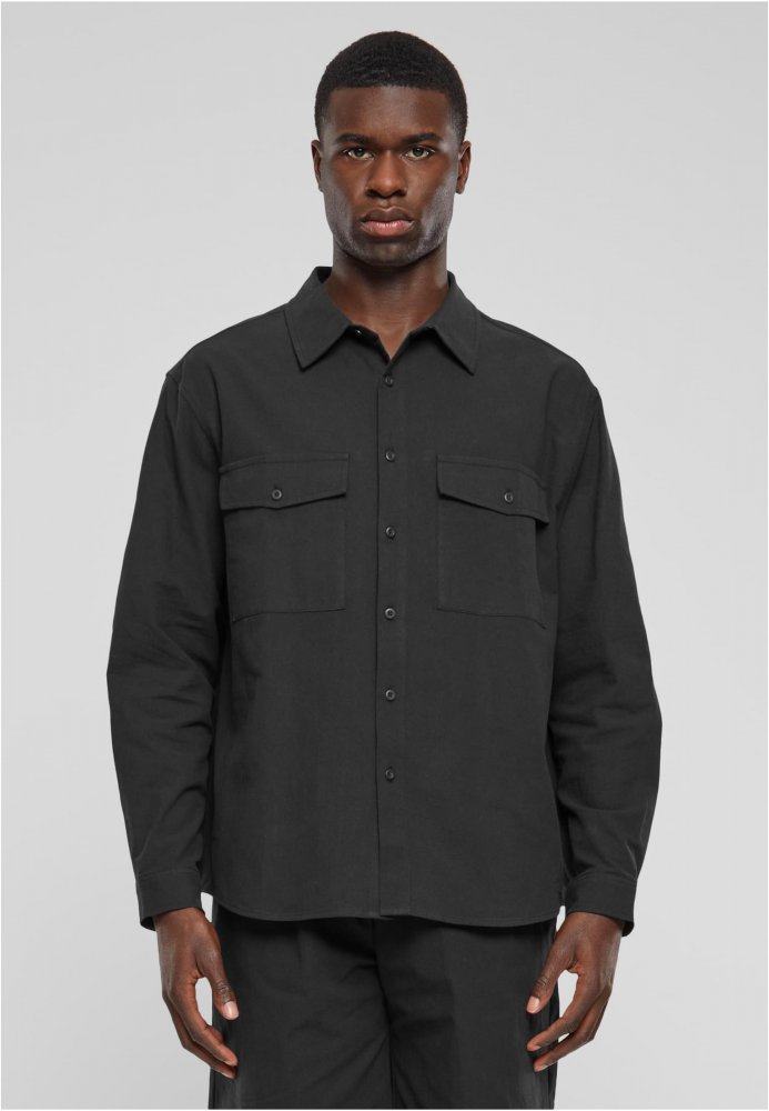 Basic Crepe Shirt - black L