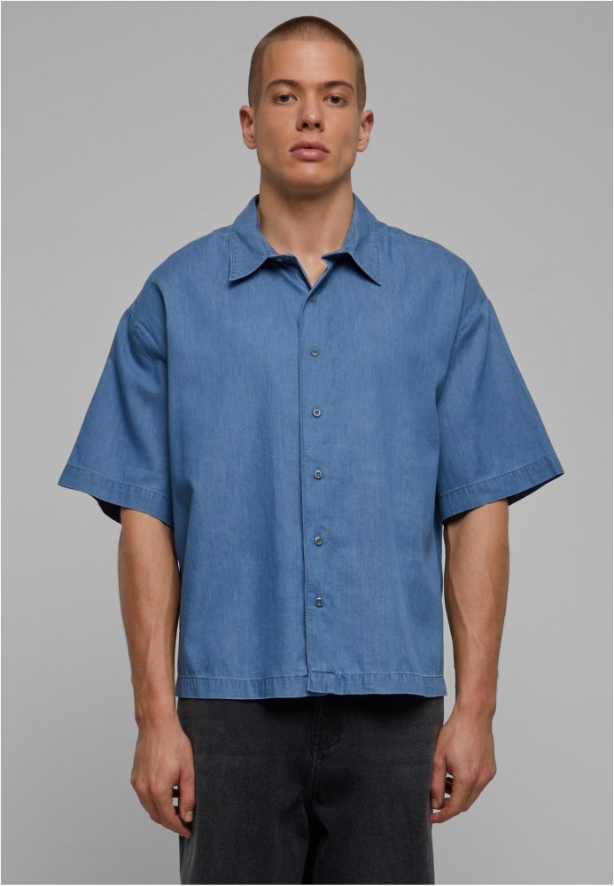 Lightweight Denim Shirt - skyblue washed 5XL