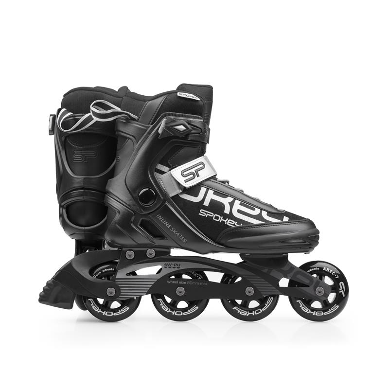 Spokey ORI Kolečkové brusle, černo-bílé, ABEC9 Carbon, vel. 33-43 33-36