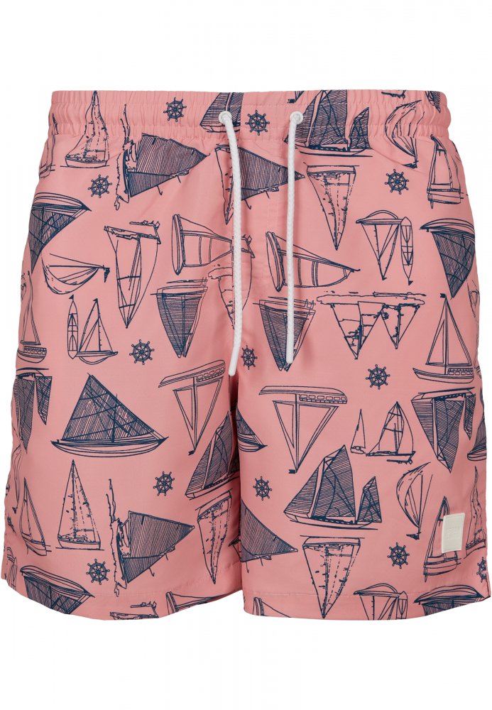 Pánské koupací šortky Urban Classics Pattern Swim Shorts - yacht aop L
