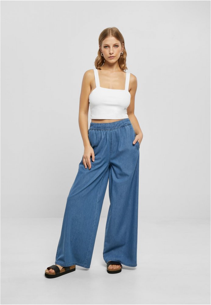 Ladies Light Denim Wide Leg Pants M