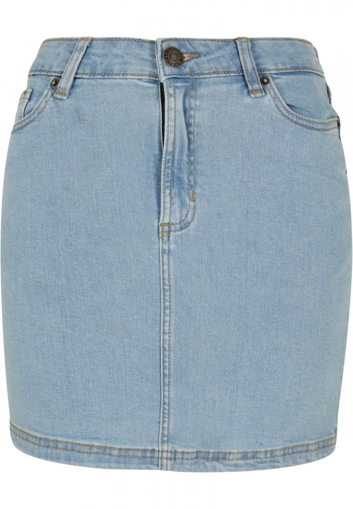 Ladies Organic Stretch Denim Mini Skirt - clearblue bleached 29