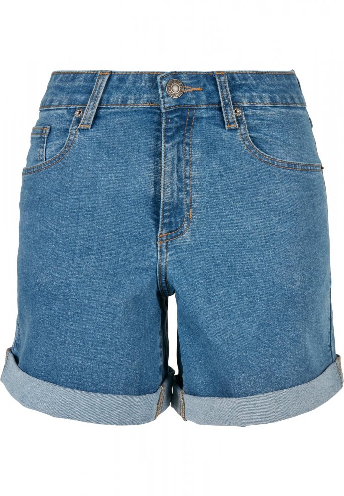 Ladies Organic Stretch Denim 5 Pocket Shorts - clearblue washed 28