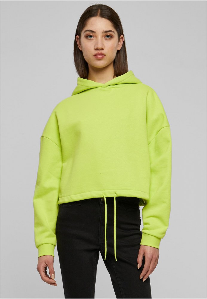 Ladies Cropped Oversized Hoodie - frozenyellow S