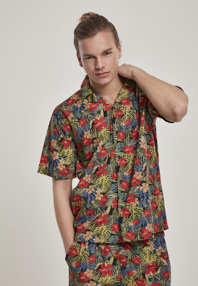 Pattern Resort Shirt - black/tropical S