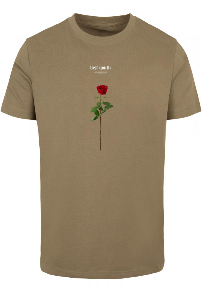 Lost Youth Rose Tee - olive XS