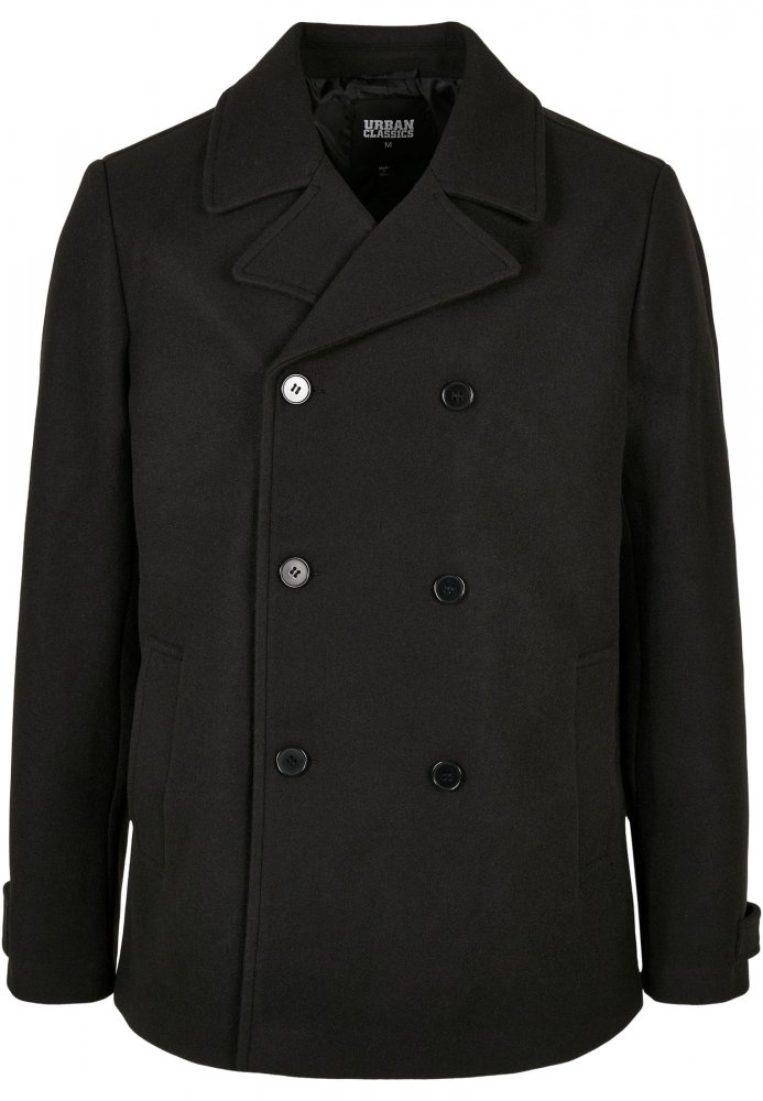 Černý pánský kabát Urban Classics Classic Pea Coat XXL