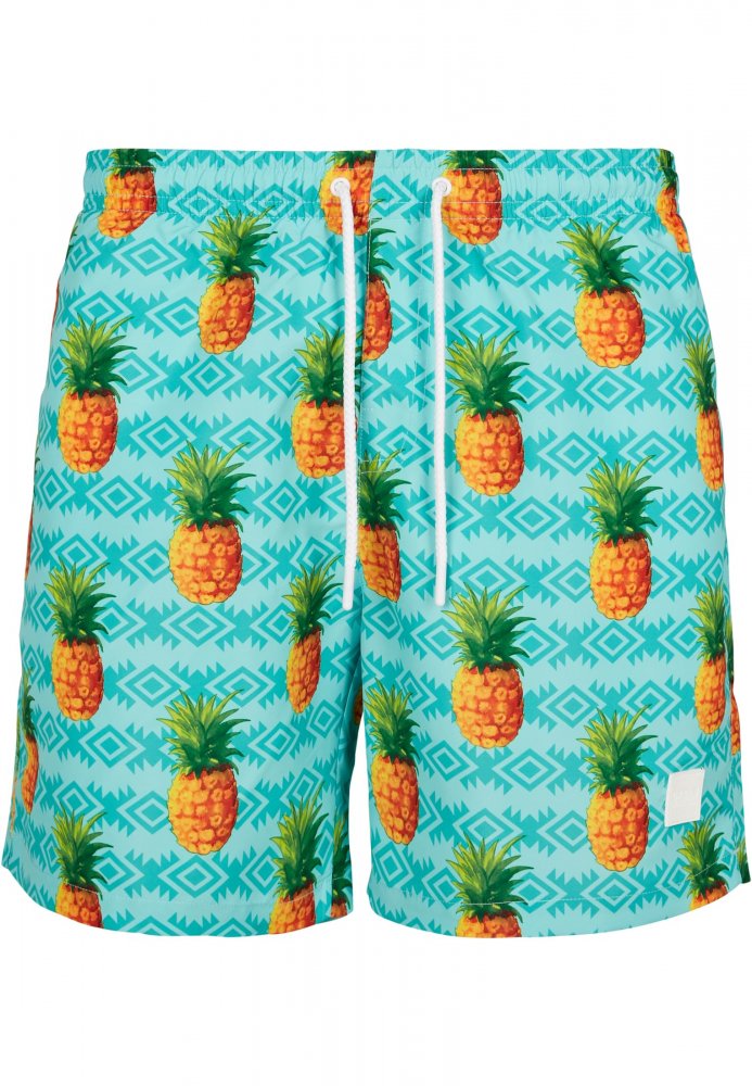 Pánské koupací šortky Urban Classics Pattern Swim Shorts - pineapple aop L