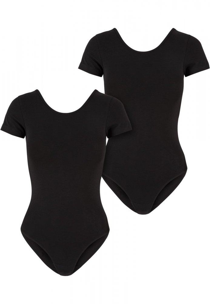 Ladies Organic Stretch Jersey Body 2-Pack - black+black M