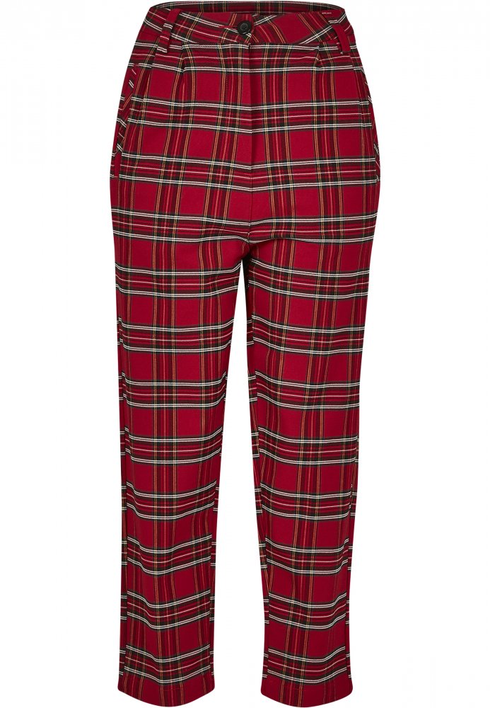 Kalhoty Urban Classics Ladies High Waist Checker Cropped Pants 29