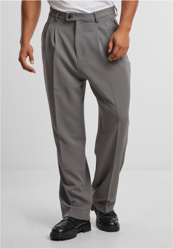 Double Pleated Dressed Pants - cloudgrey 38