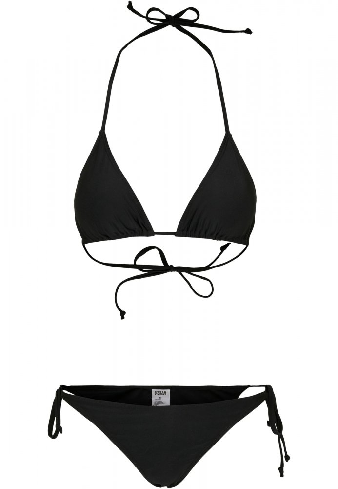 Černé dámské plavky Urban Classics Recycled Triangle Bikini XL