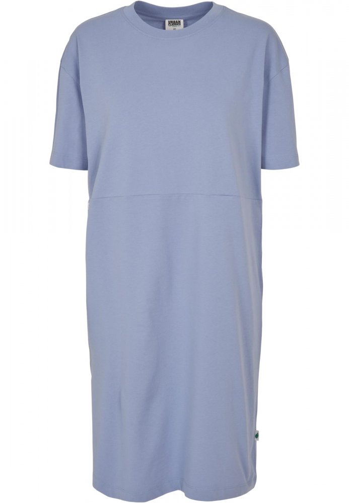 Ladies Organic Oversized Slit Tee Dress - violablue XS