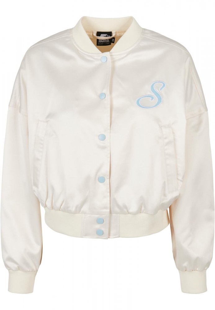Ladies Starter Satin College Jacket - palewhite XL