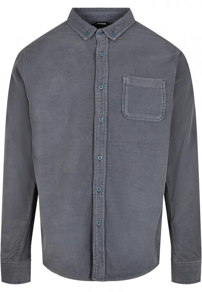 Šedě modrá pánská košile Urban Classics Corduroy Shirt S