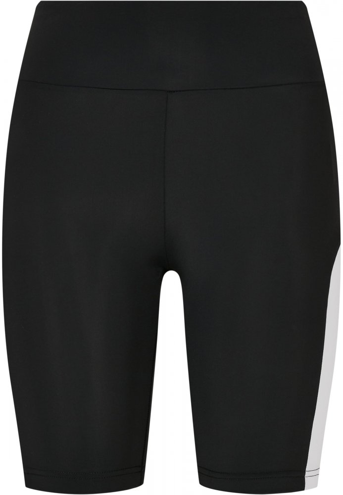 Ladies Color Block Cycle Shorts - black/white 3XL
