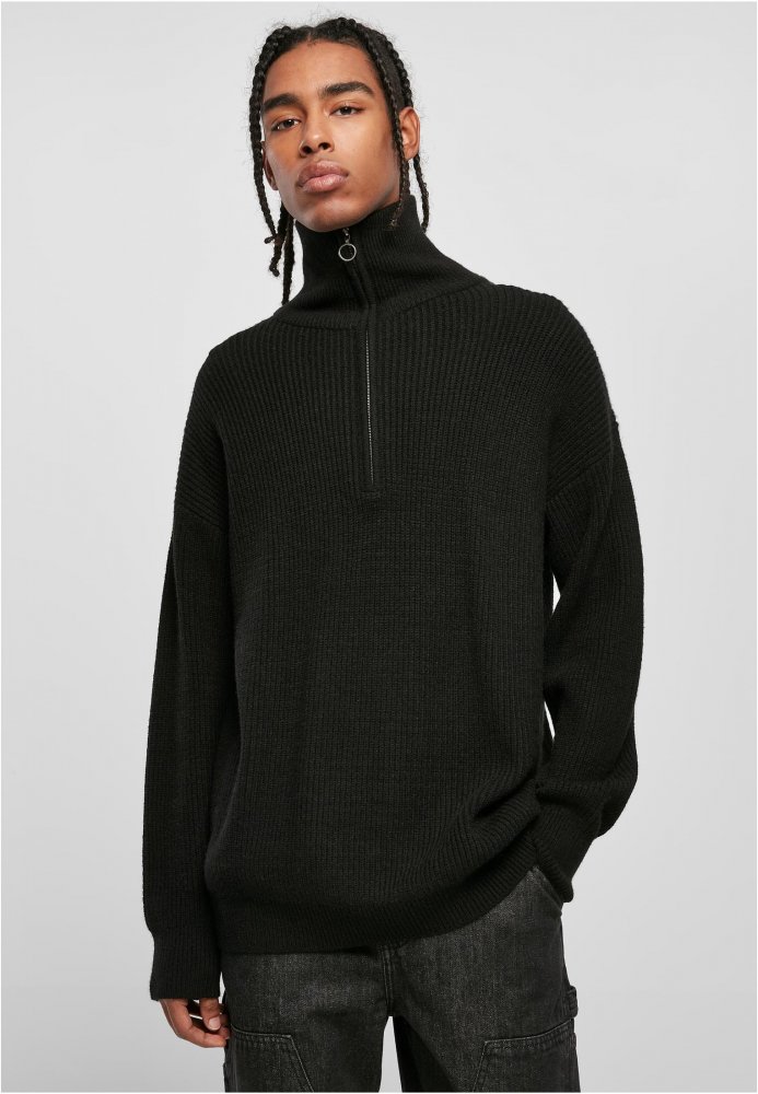 Oversized Knitted Troyer - black M
