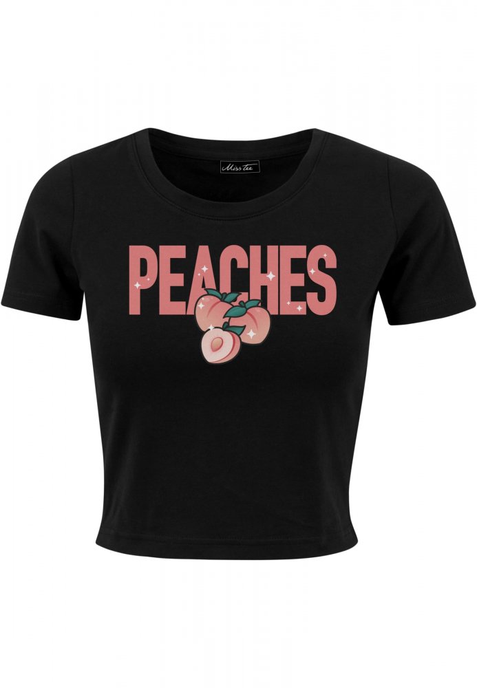 Peaches Cropped Tee - black XL