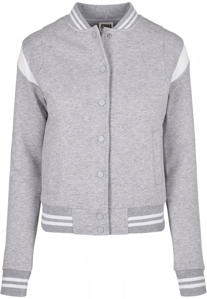Ladies Organic Inset College Sweat Jacket - grey/white L