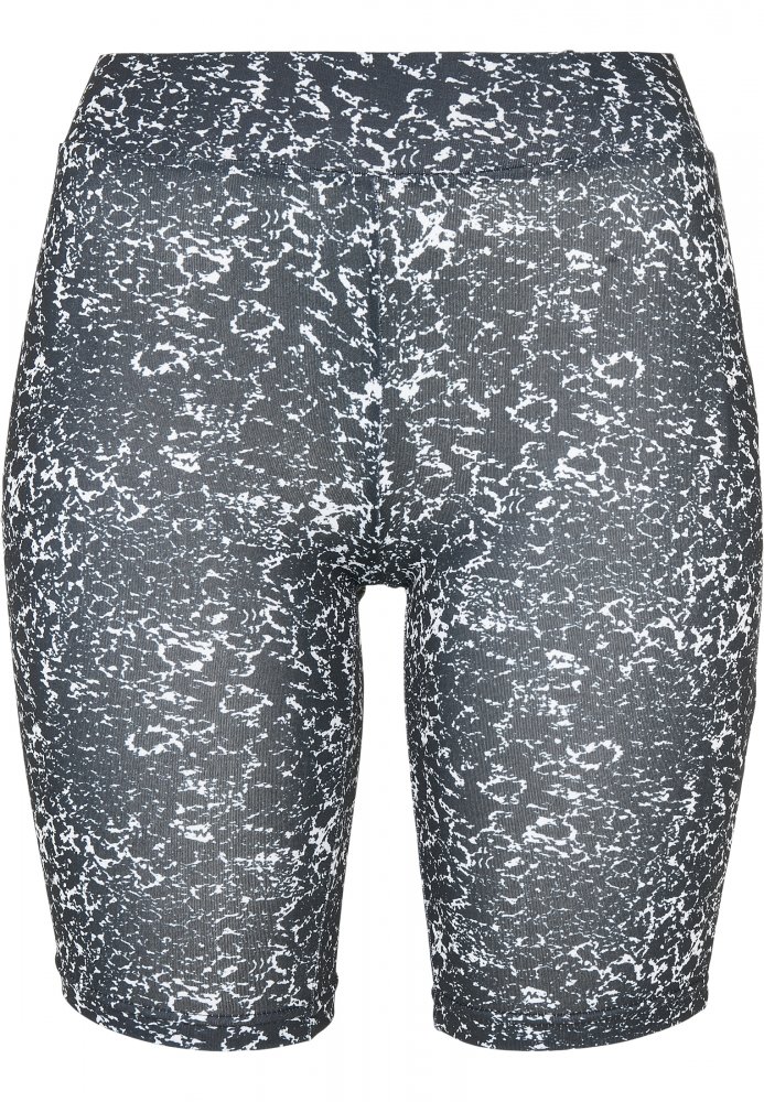 Ladies AOP Cycle Shorts - black/white XL