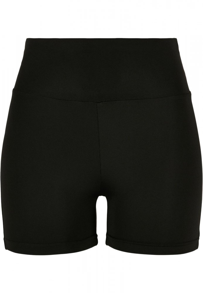 Ladies Recycled High Waist Cycle Hot Pants - black XS