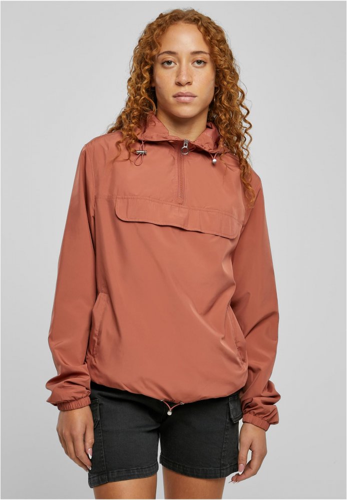 Hnědá dámská jarní/podzimní bunda Urban Classics Ladies Basic Pullover XL