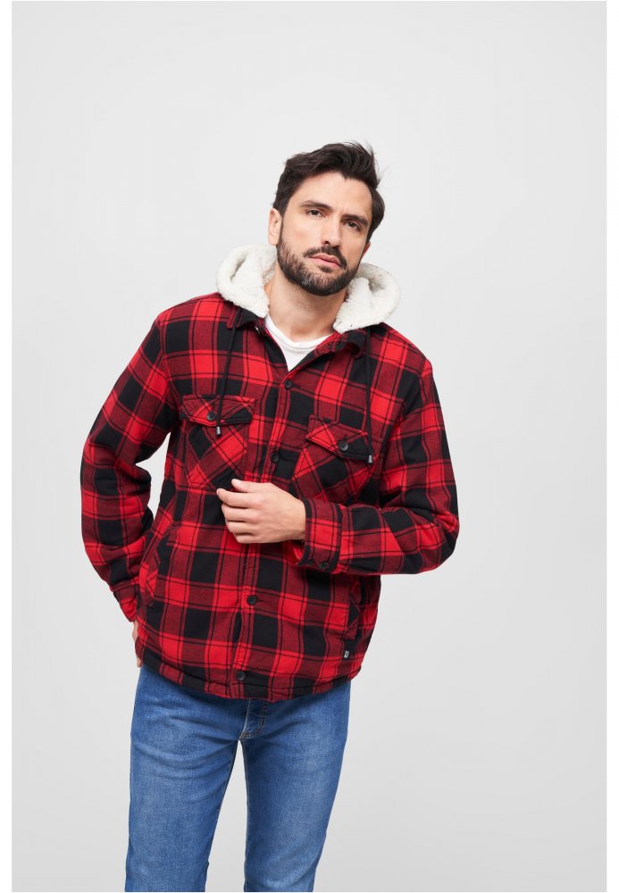 Lumberjacket Hooded - red/black L