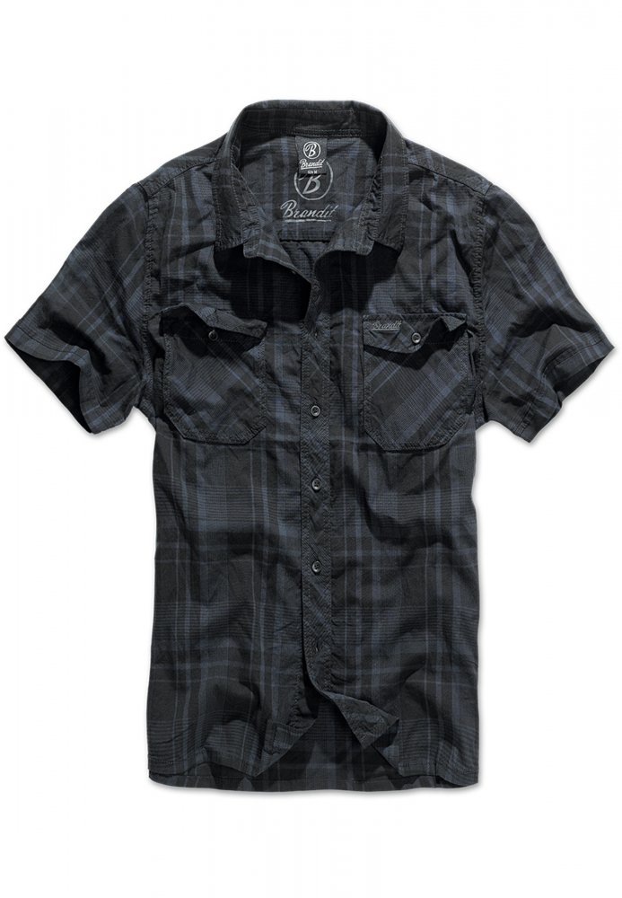Černo/modrá pánská košile Brandit Roadstar Shirt 4XL
