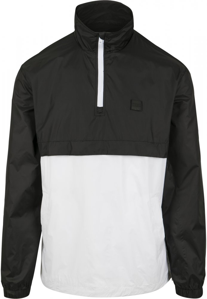 Stand Up Collar Pull Over Jacket - blk/wht XL
