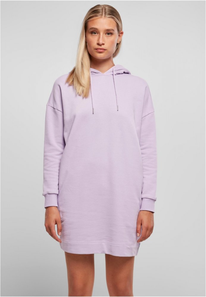 Ladies Organic Oversized Terry Hoody Dress - lilac XS