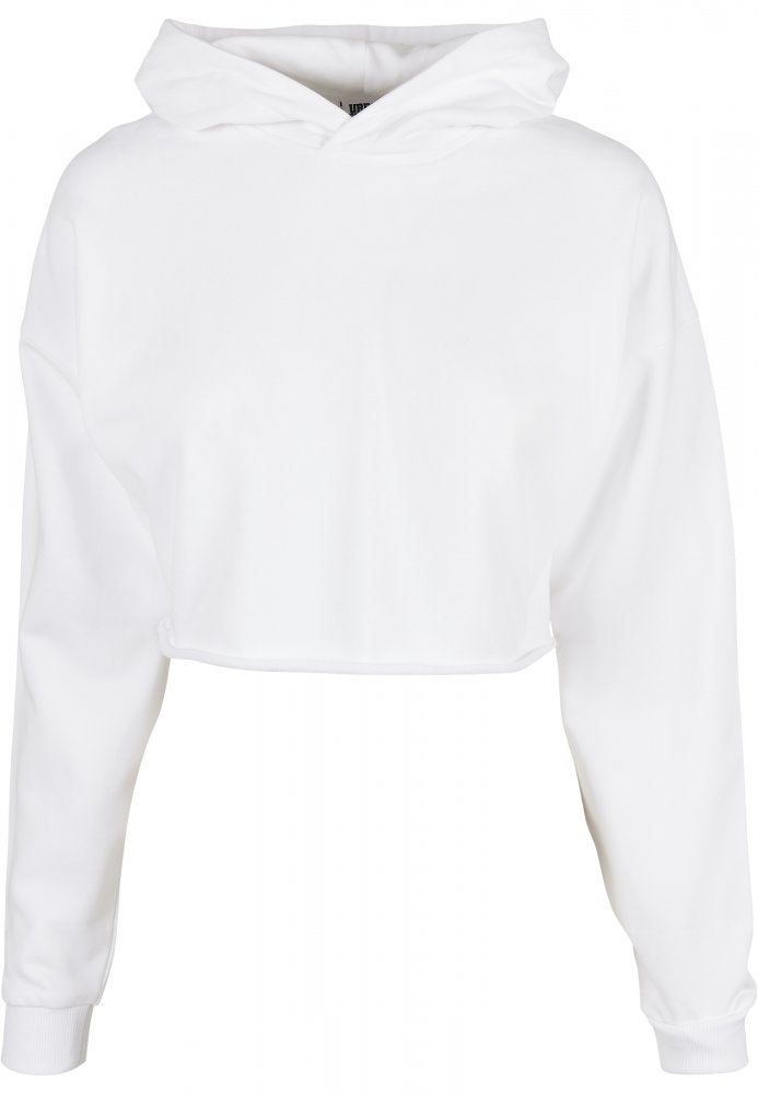 Ladies Oversized Cropped Hoody - white S