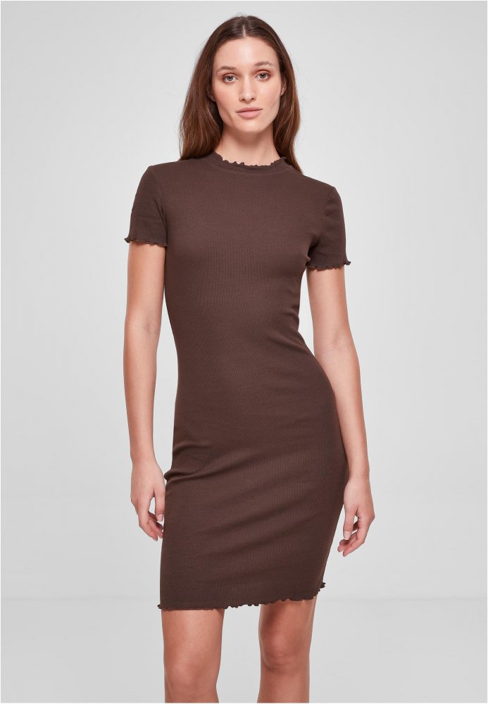 Ladies Rib Tee Dress - brown 4XL
