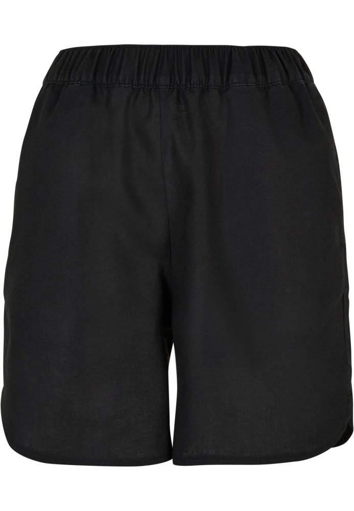 Ladies Linen Mixed Shorts - black 3XL