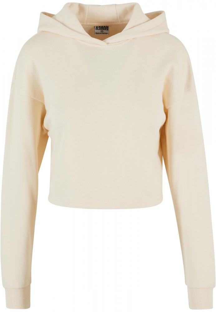 Ladies Oversized Cropped Light Terry Hoodie - whitesand L