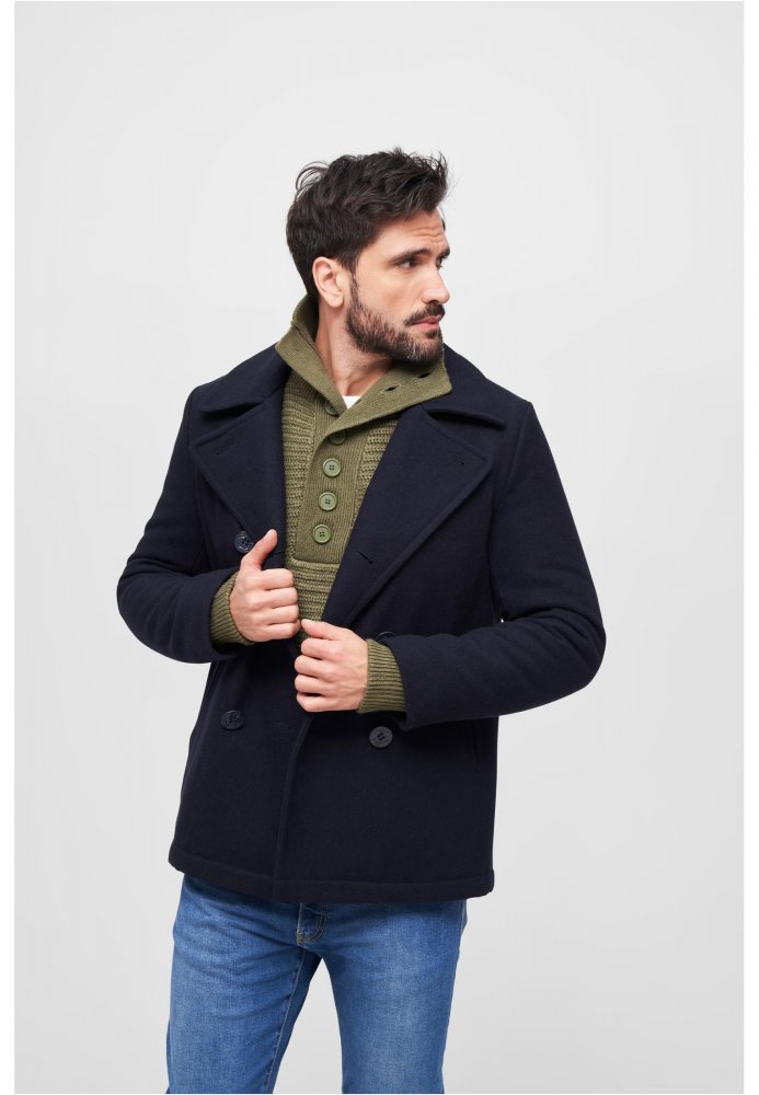 Modrý pánský kabát Brandit Pea Coat XXL