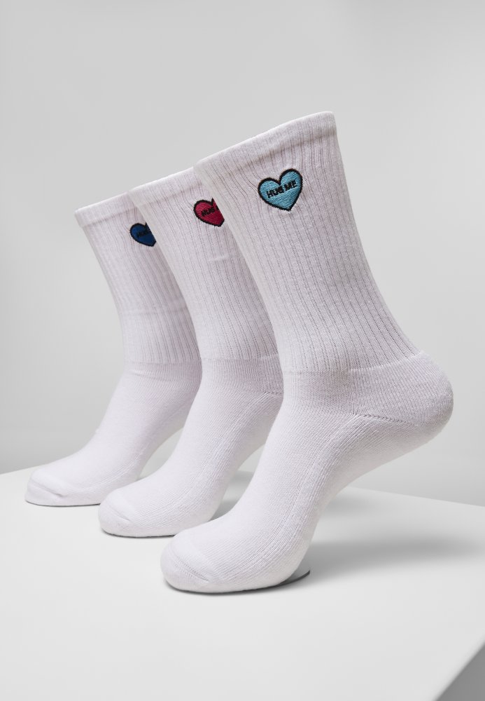 Heart Embroidery Socks 3-Pack 43-46