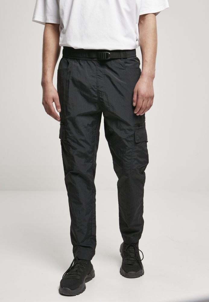 Adjustable Nylon Cargo Pants - black S