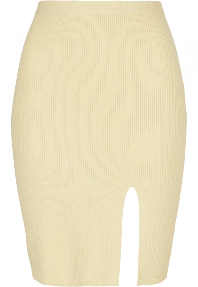 Ladies Rib Knit Skirt - softyellow XL