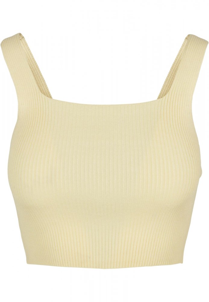 Ladies Cropped Knit Top - softyellow L