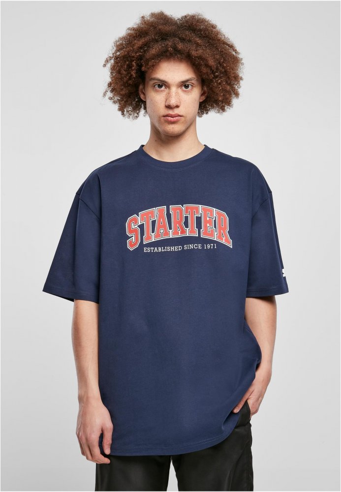 Starter College Tee - darkblue XL