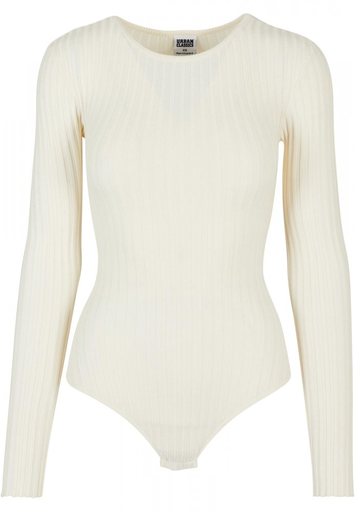 Ladies Rib Knit Longsleeve Body - whitesand XL