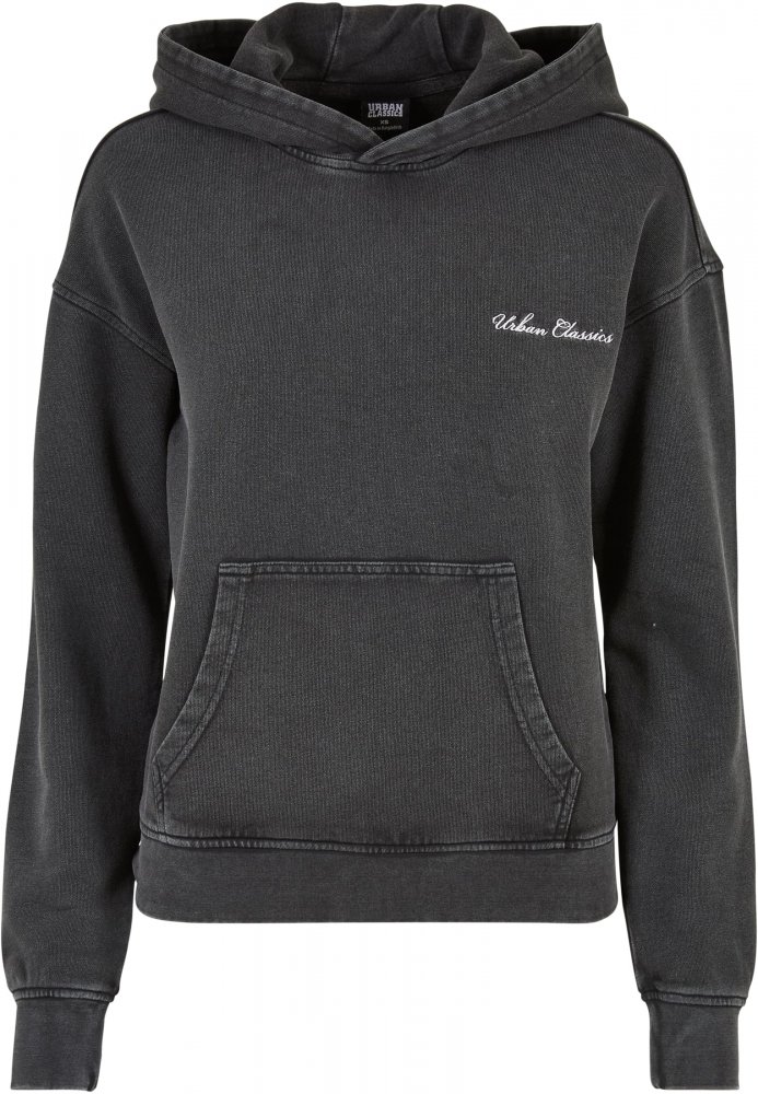 Ladies Small Embroidery Terry Hoody - black M