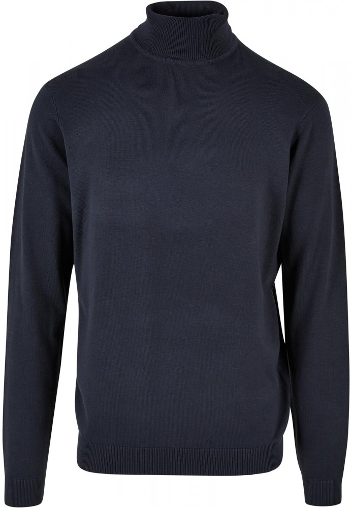 Knitted Turtleneck Sweater - navy 3XL