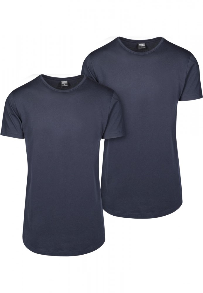 Shaped Long Tee 2-Pack - navy/navy L