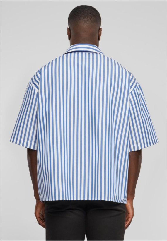 Striped Short Sleeve Summer Shirt white/blue M