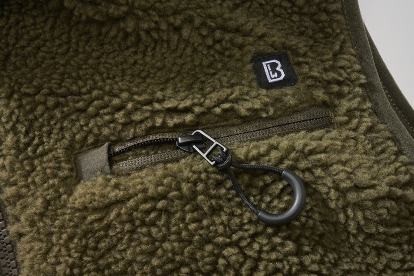 Olivová pánská vesta Brandit Teddyfleece